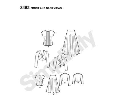 Simplicity S8462 sewing pattern envelope showing bolero jackets