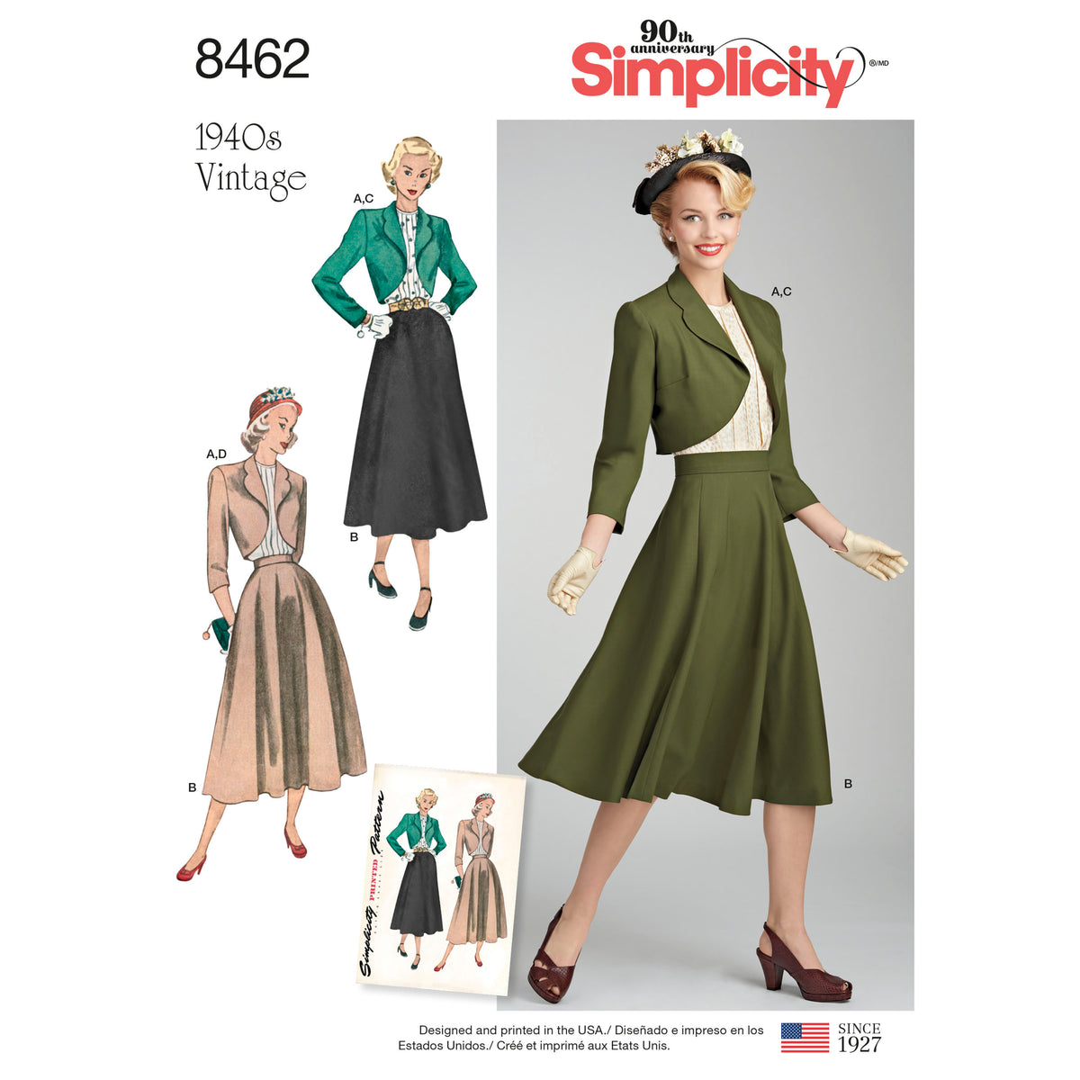 Simplicity S8462 sewing pattern envelope showing bolero jackets