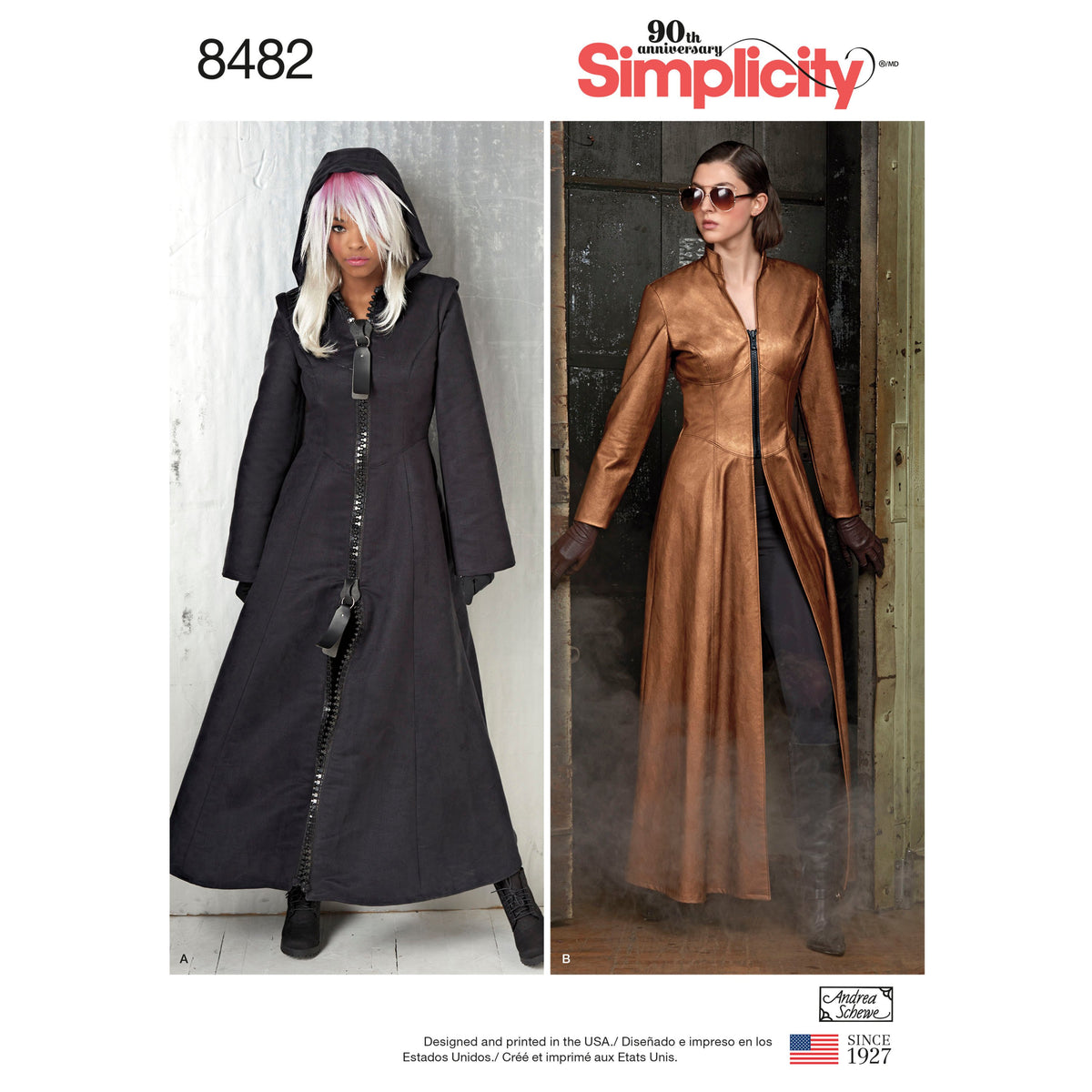 Simplicity S8482 sewing pattern envelope showing costume coats