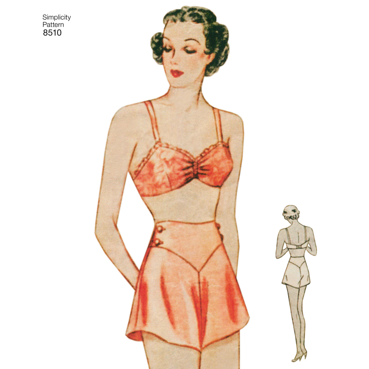 Simplicity sewing pattern S8510 envelope showing bra and knickers set