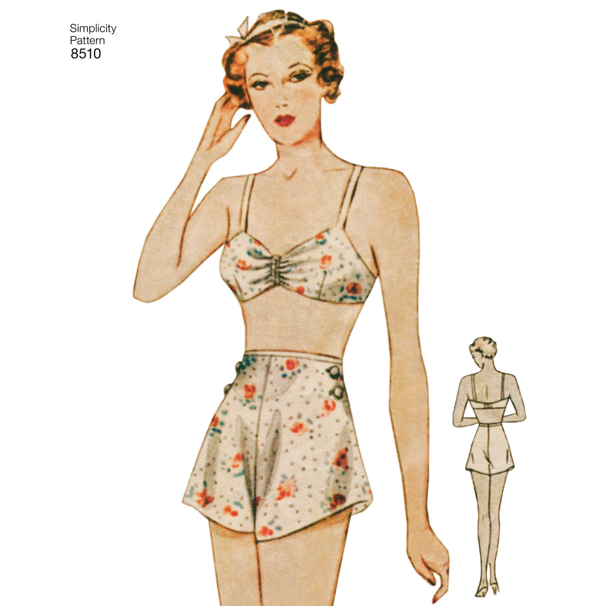 Simplicity sewing pattern S8510 envelope showing bra and knickers set