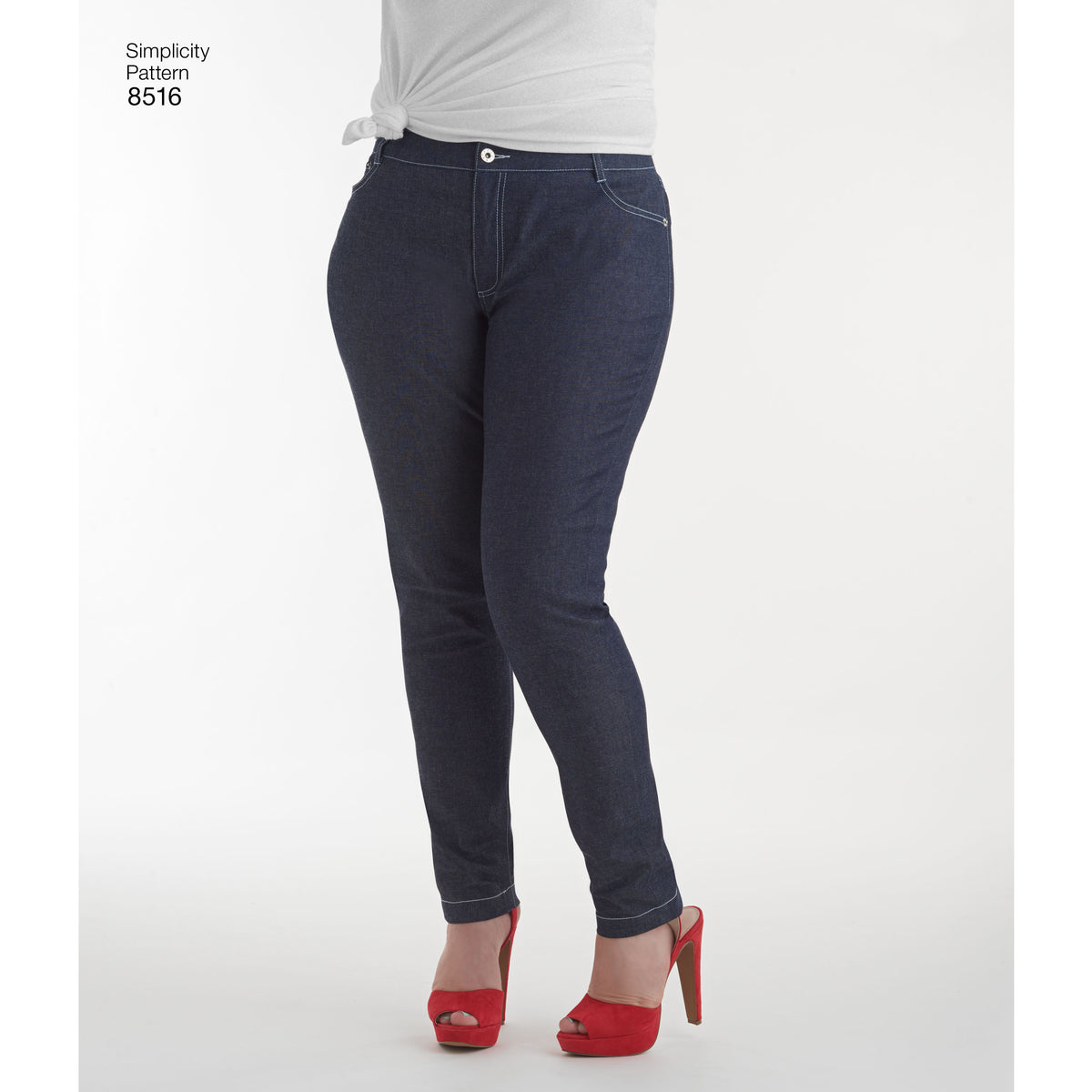 Simplicity sewing pattern S8516 envelope showing skirt and trousers