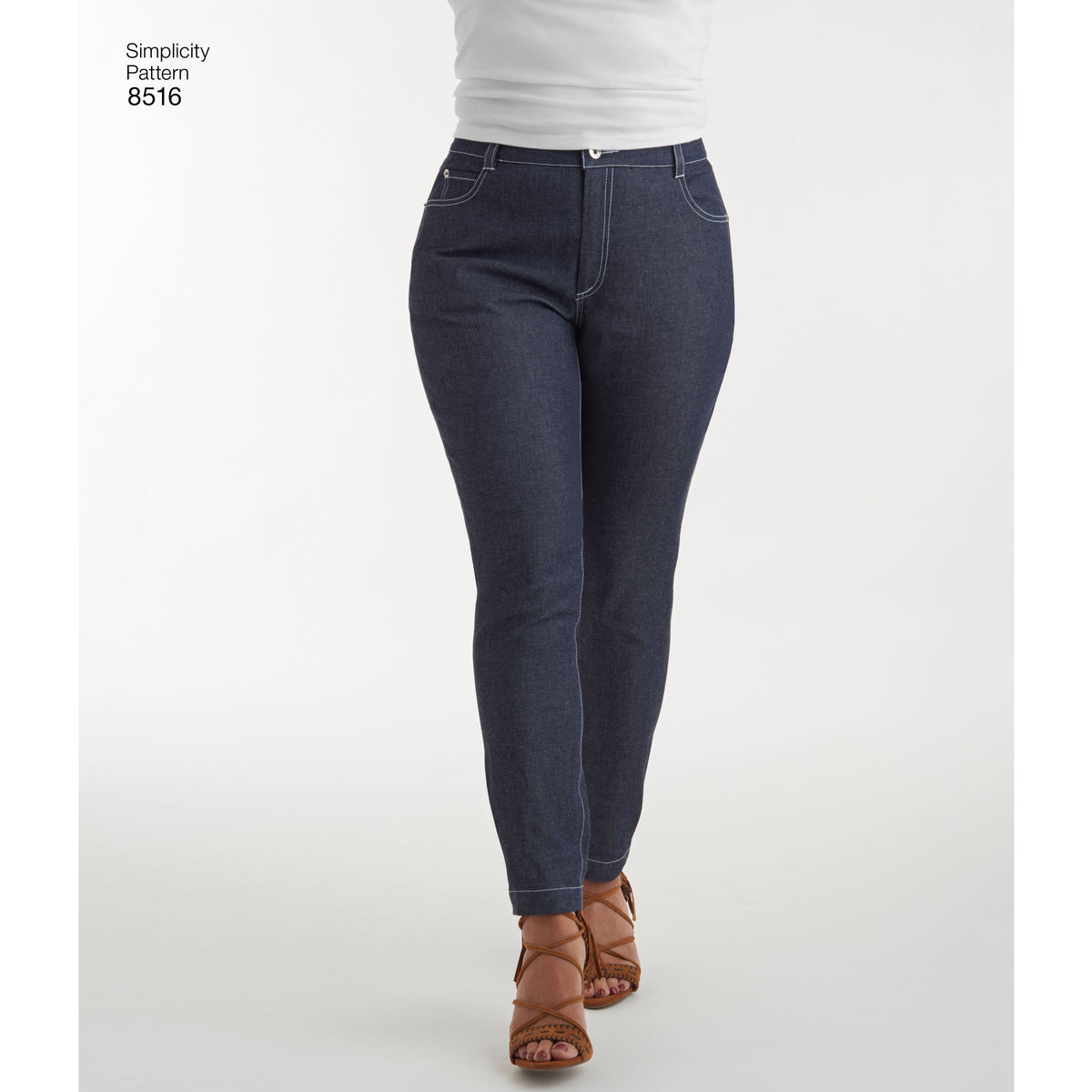 Simplicity sewing pattern S8516 envelope showing skirt and trousers