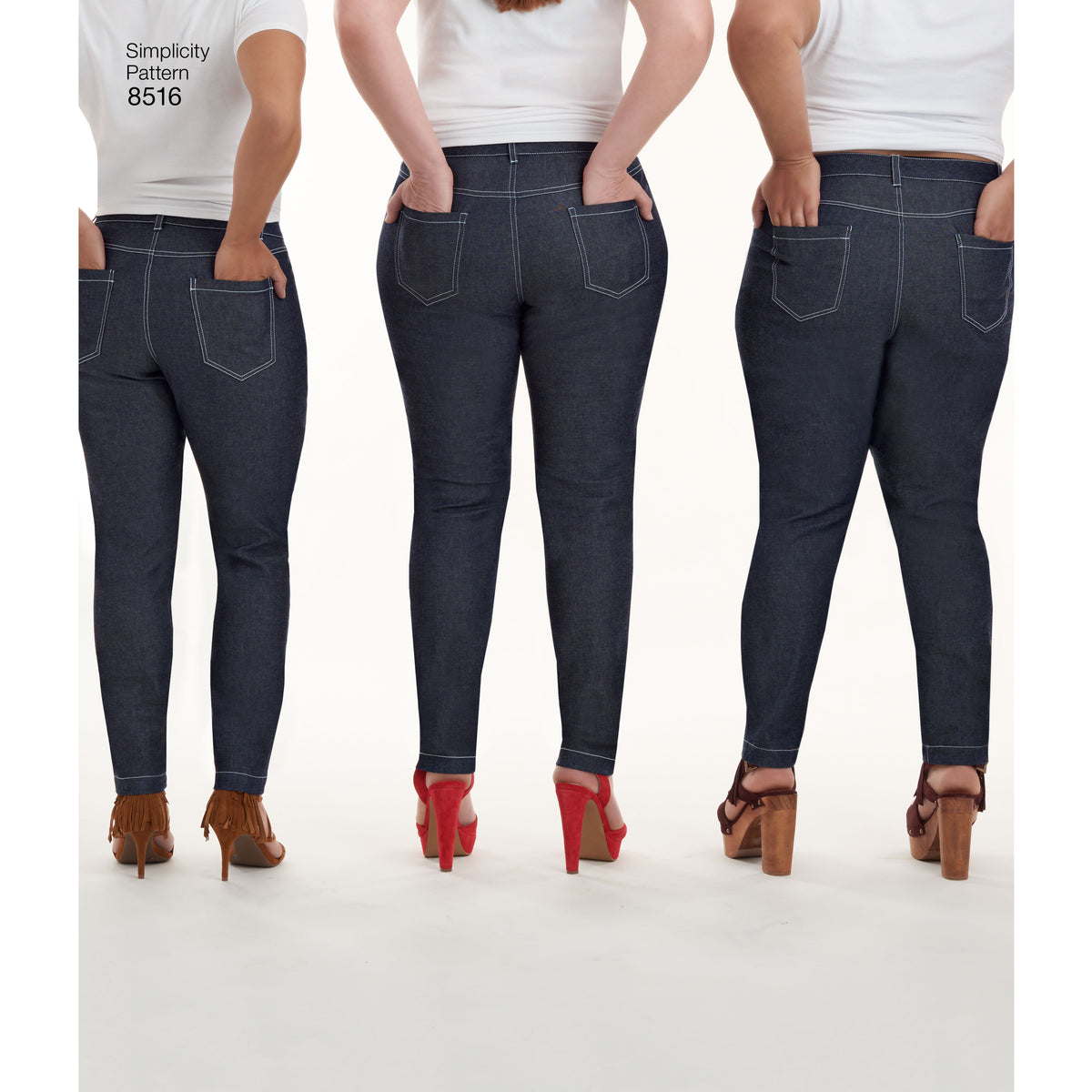 Simplicity sewing pattern S8516 envelope showing skirt and trousers