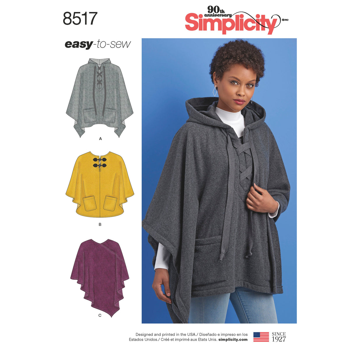 Simplicity sewing pattern S8517 envelope showing poncho