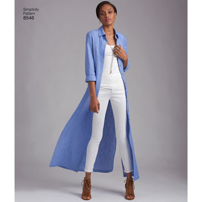 Simplicity sewing pattern S8546 envelope showing button front dress