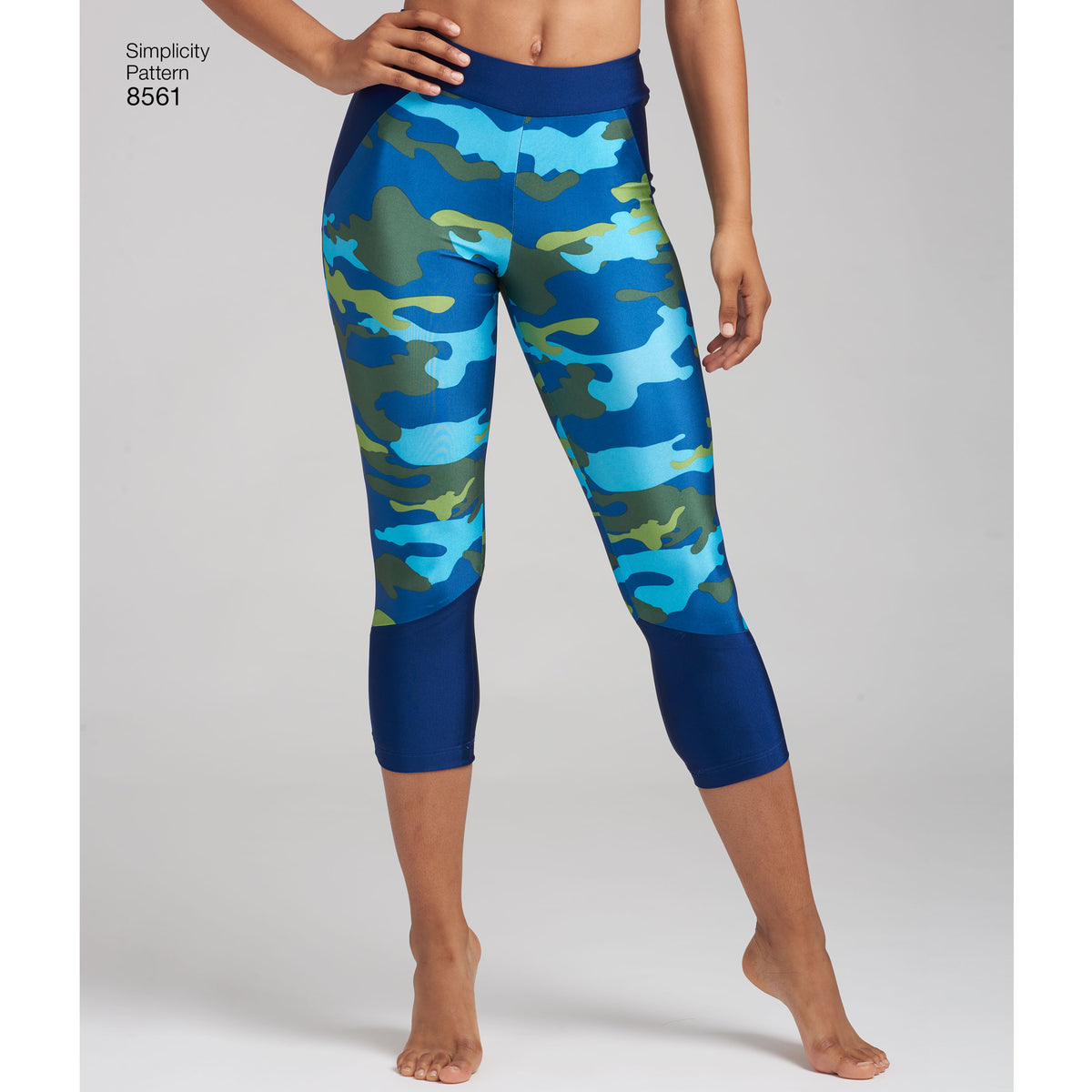 Simplicity sewing pattern S8561 envelope showing knit leggings