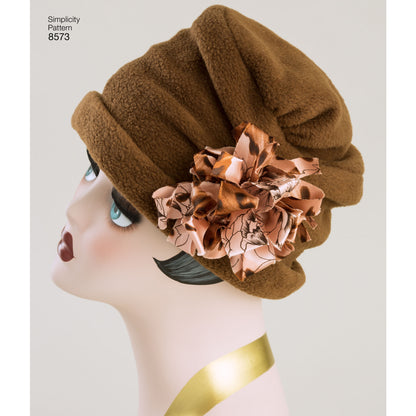 Simplicity sewing pattern S8573 envelope showing flapper hats