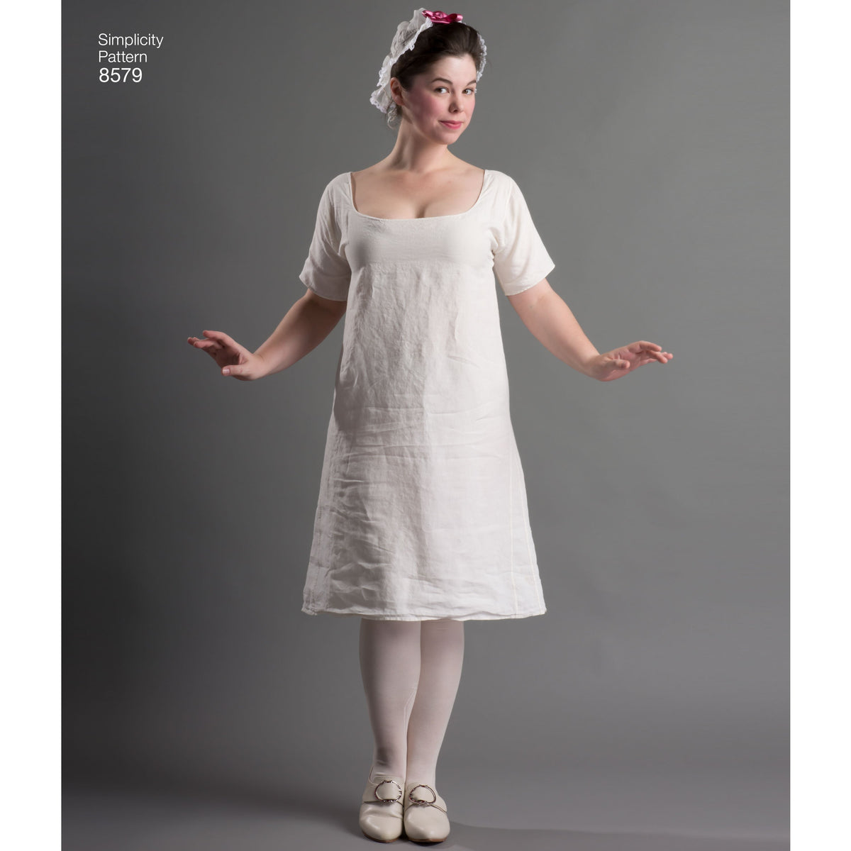 Simplicity sewing pattern S8579 envelope showing 18th century undergarments