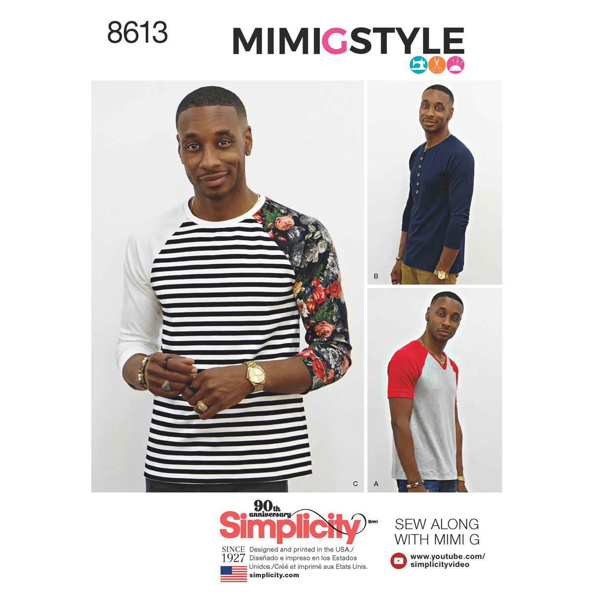 Simplicity sewing pattern S8613 envelope showing raglan knit top