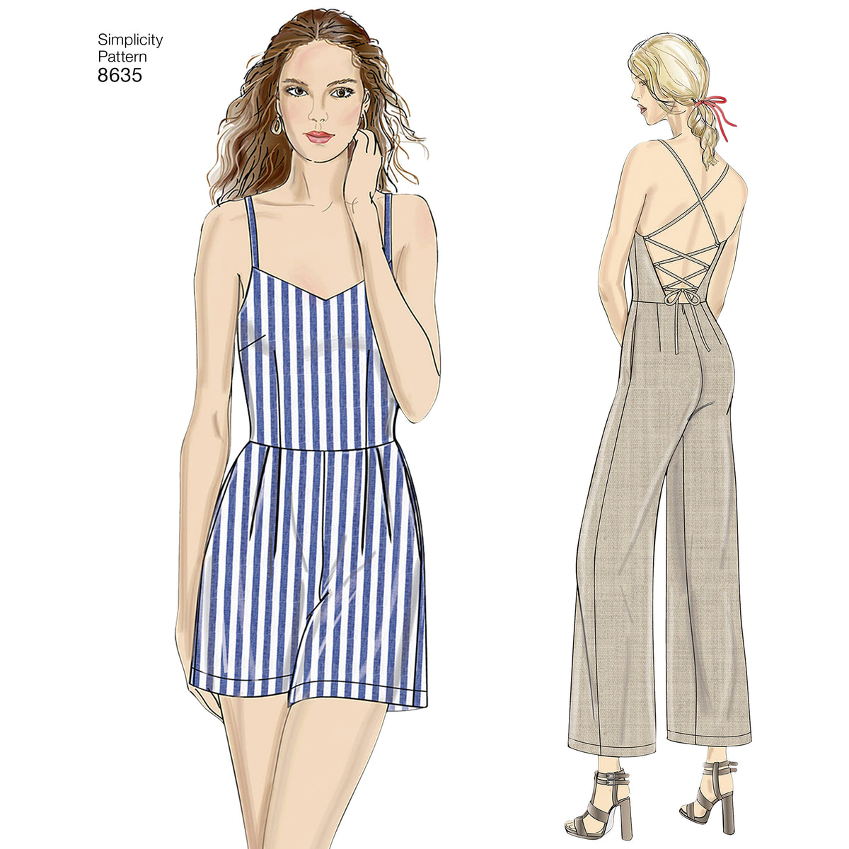 Simplicity sewing pattern S8635 envelope showing dress