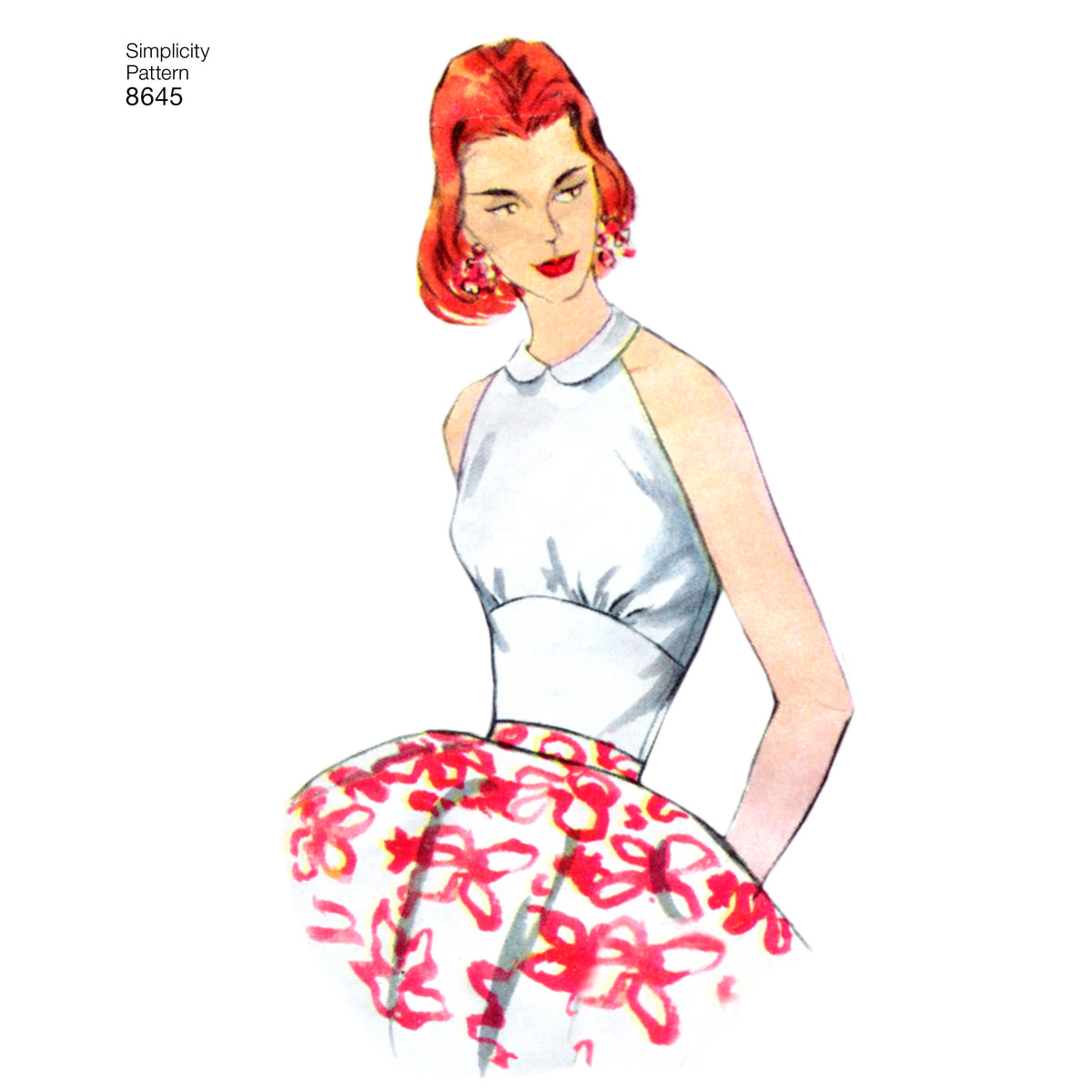 Simplicity sewing pattern S8645 envelope showing halter and sun tops