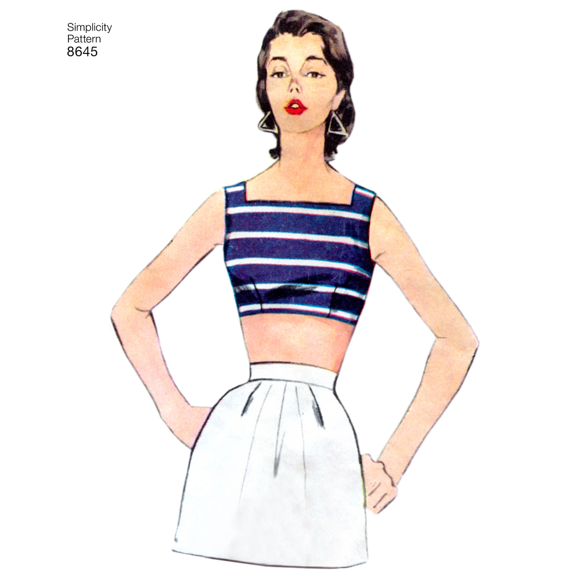Simplicity sewing pattern S8645 envelope showing halter and sun tops