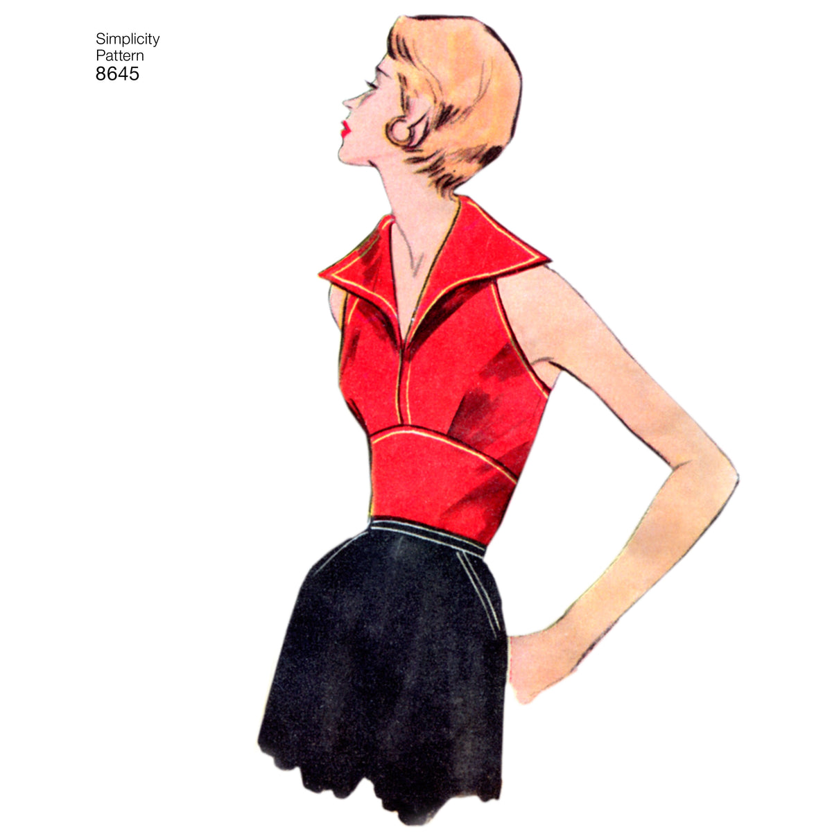 Simplicity sewing pattern S8645 envelope showing halter and sun tops