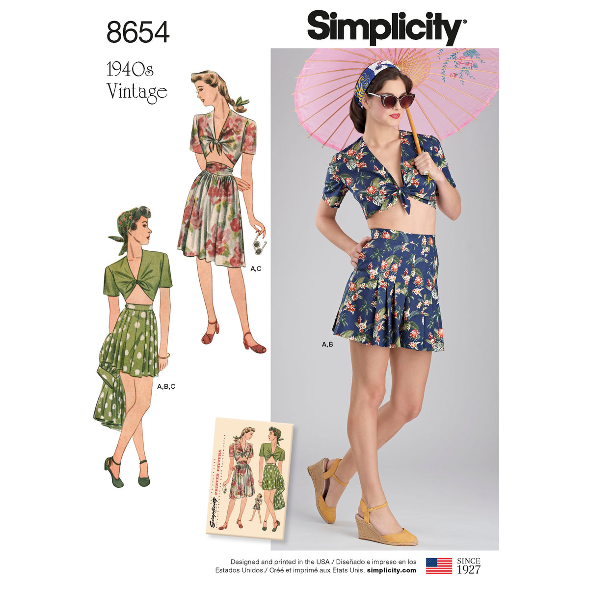 Simplicity sewing pattern S8654 envelope showing knot front top