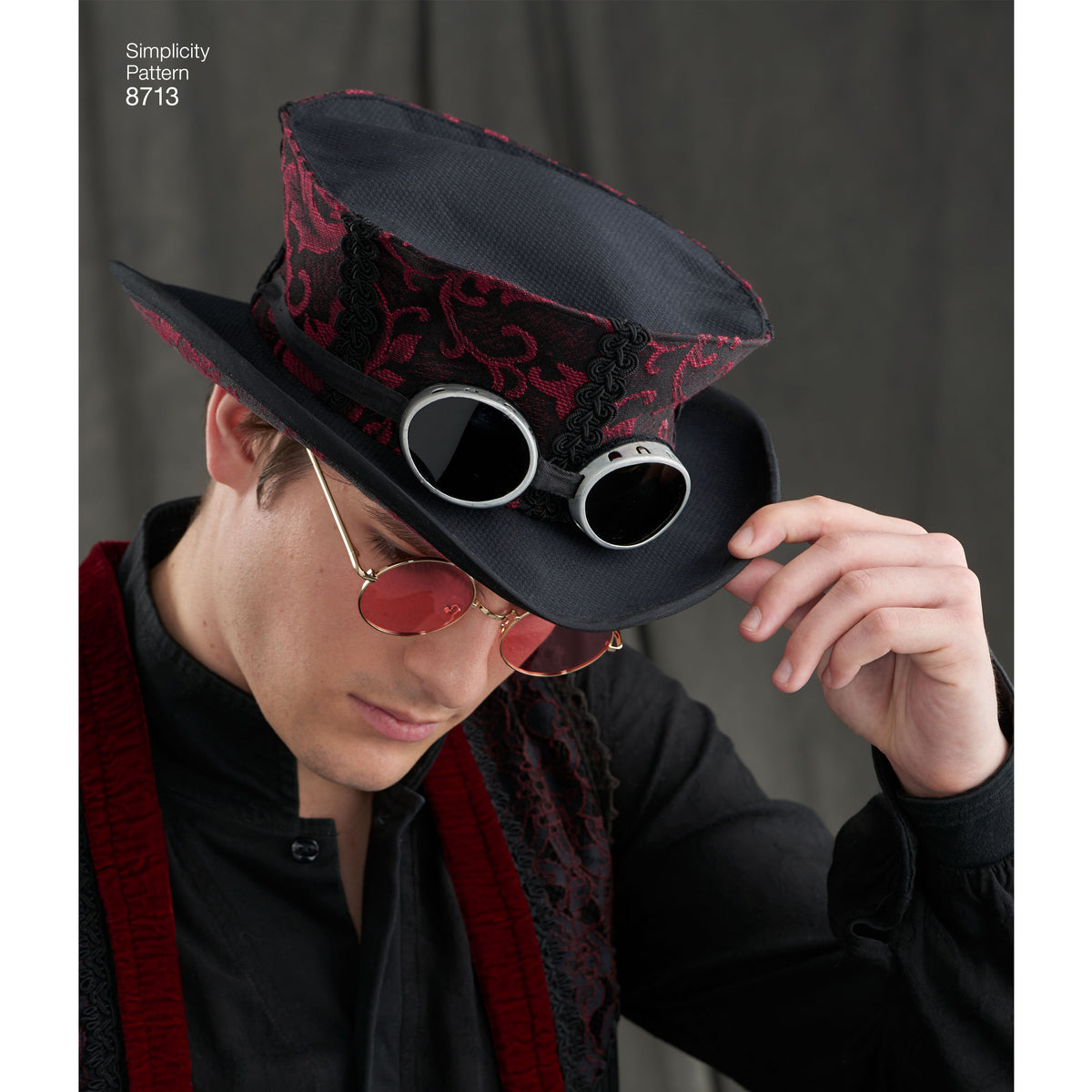 Simplicity S8713 sewing pattern envelope showing arkivestry men's hats
