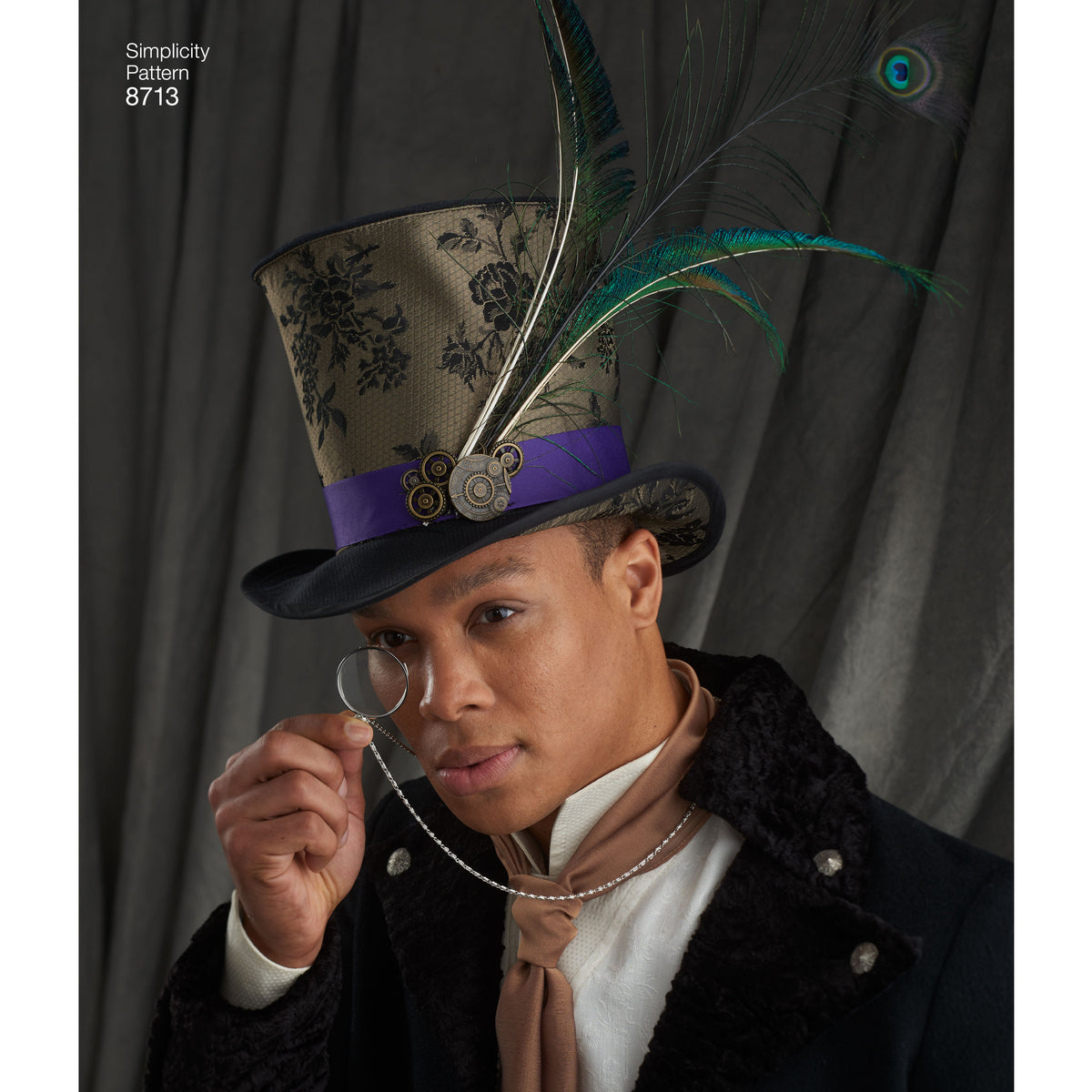 Simplicity S8713 sewing pattern envelope showing arkivestry men's hats