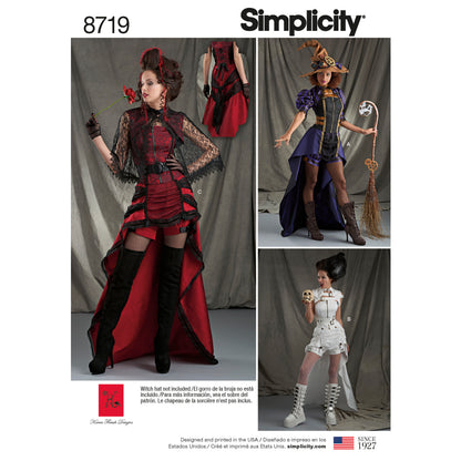 Simplicity S8719 sewing pattern envelope showing misses' costume