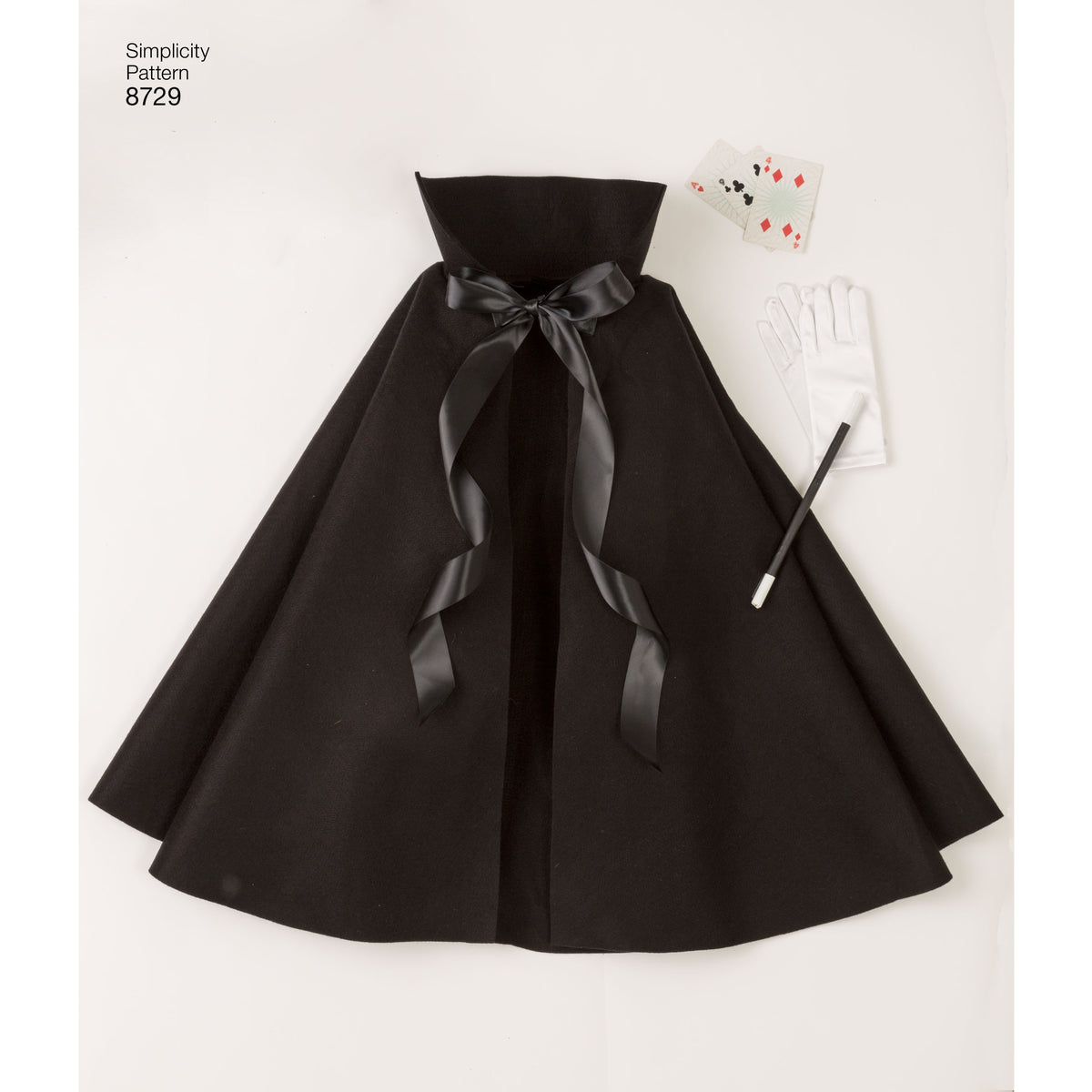 Simplicity S8729 sewing pattern envelope showing child's caped character costumes