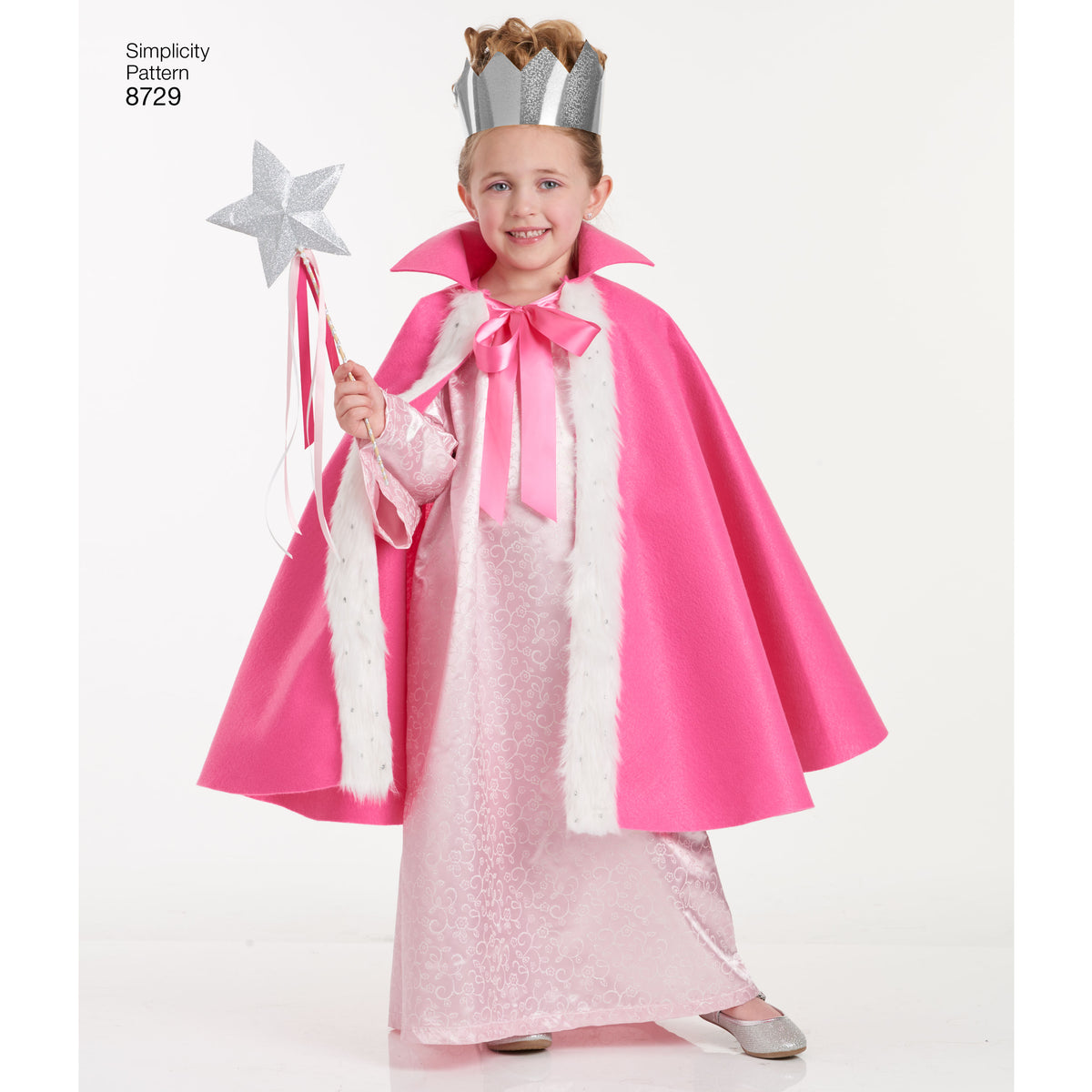Simplicity S8729 sewing pattern envelope showing child's caped character costumes