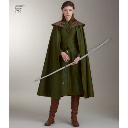Simplicity S8768 sewing pattern envelope showing misses' fantasy cosplay costume