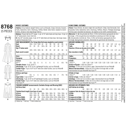Simplicity S8768 sewing pattern envelope showing misses' fantasy cosplay costume
