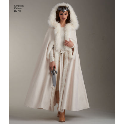 Simplicity S8770 sewing pattern envelope showing unisex fantasy capes
