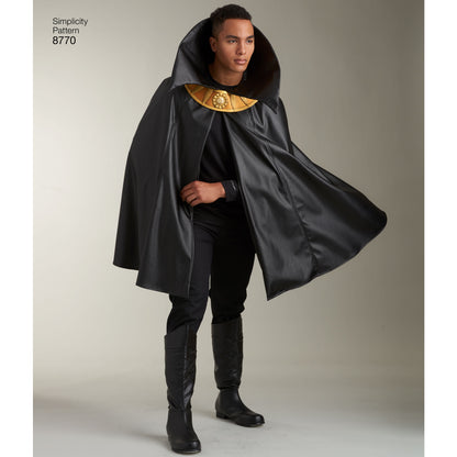 Simplicity S8770 sewing pattern envelope showing unisex fantasy capes