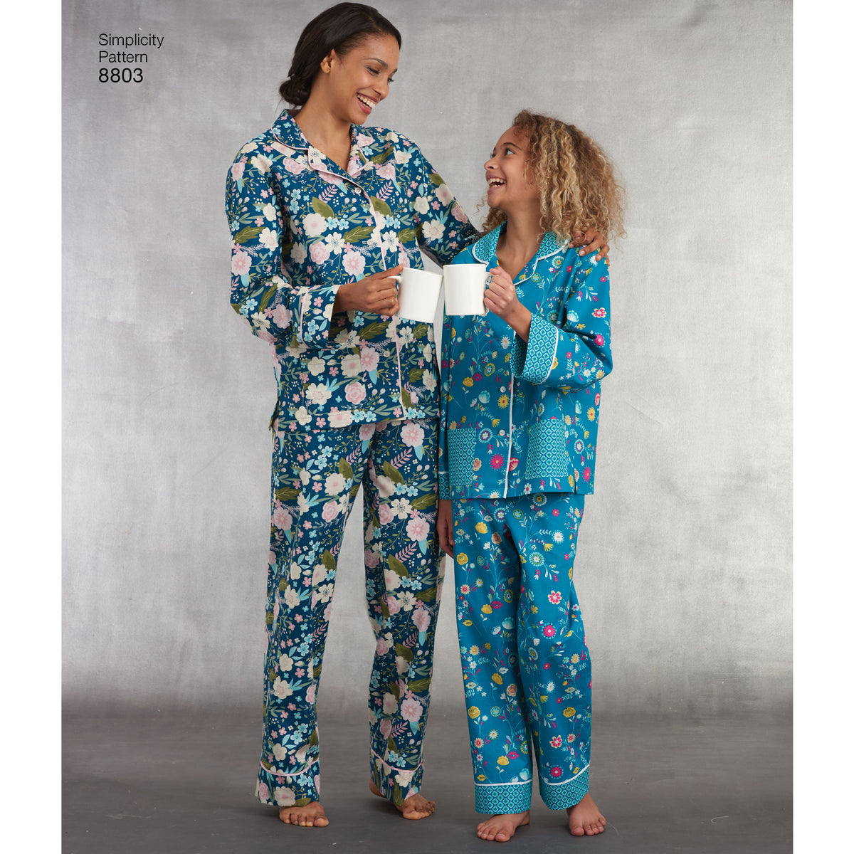 Simplicity S8803 sewing pattern envelope showing mother & daughter lounge set