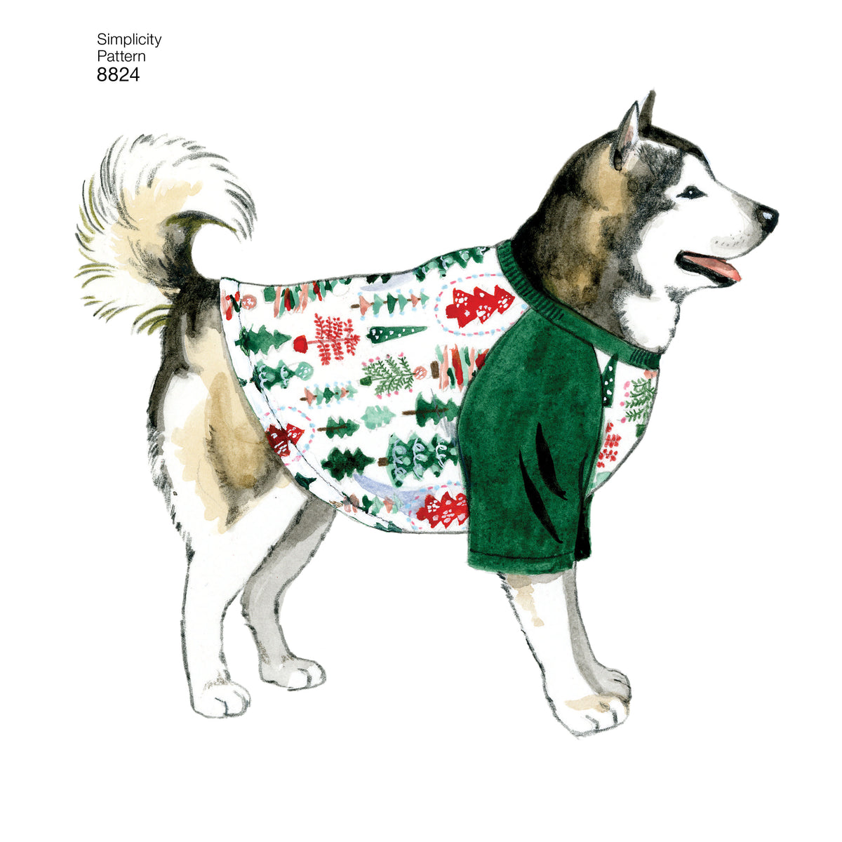 Simplicity S8824 sewing pattern envelope showing dog coats