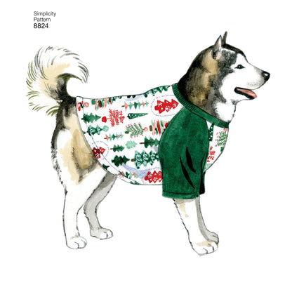 Simplicity S8824 sewing pattern envelope showing dog coats