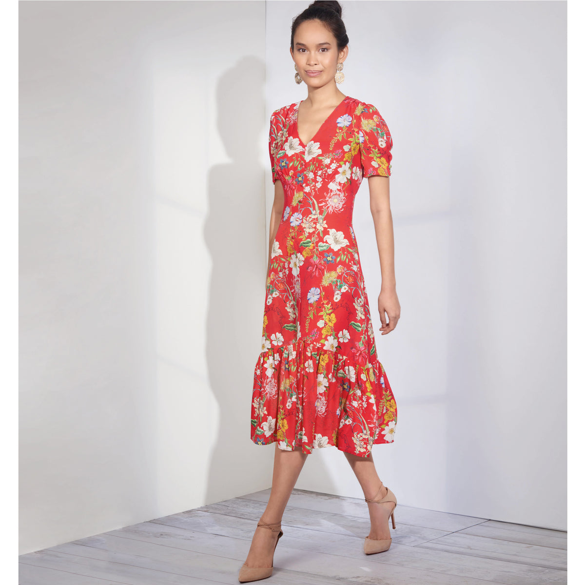 Simplicity S8875 sewing pattern envelope showing misses' tea dress designs