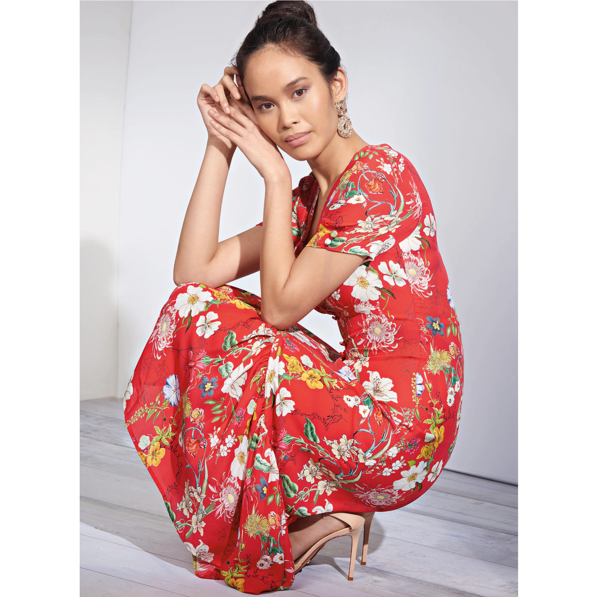 Simplicity S8875 sewing pattern envelope showing misses' tea dress designs