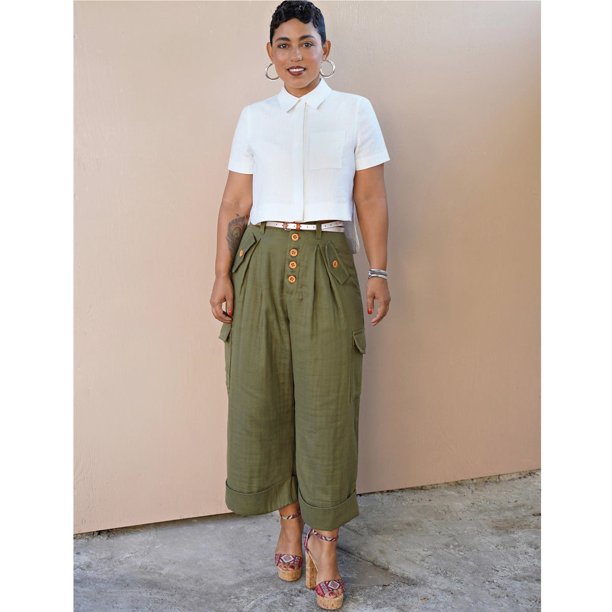 Simplicity S8889 sewing pattern envelope showing misses' shirt designs