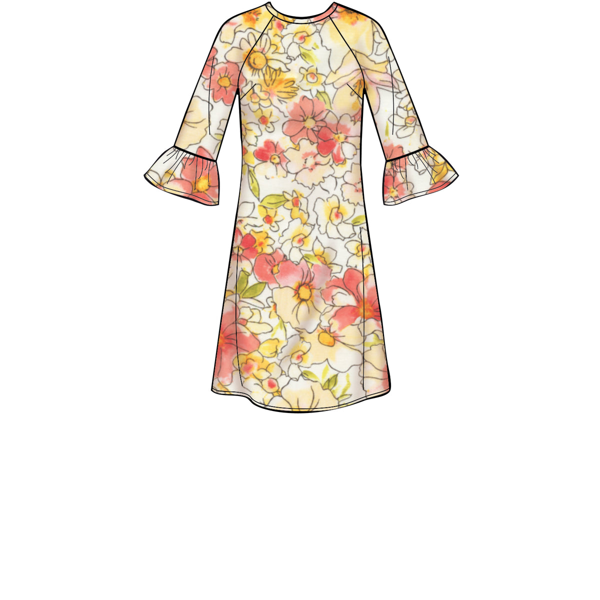 Simplicity S8909 sewing pattern envelope showing misses' raglan sleeve dress designs