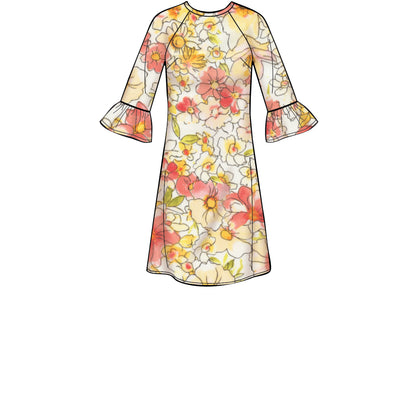 Simplicity S8909 sewing pattern envelope showing misses' raglan sleeve dress designs