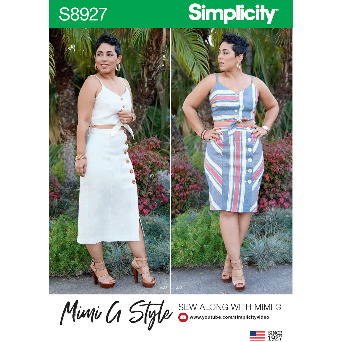 Simplicity S8927 sewing pattern envelope showing casual wear