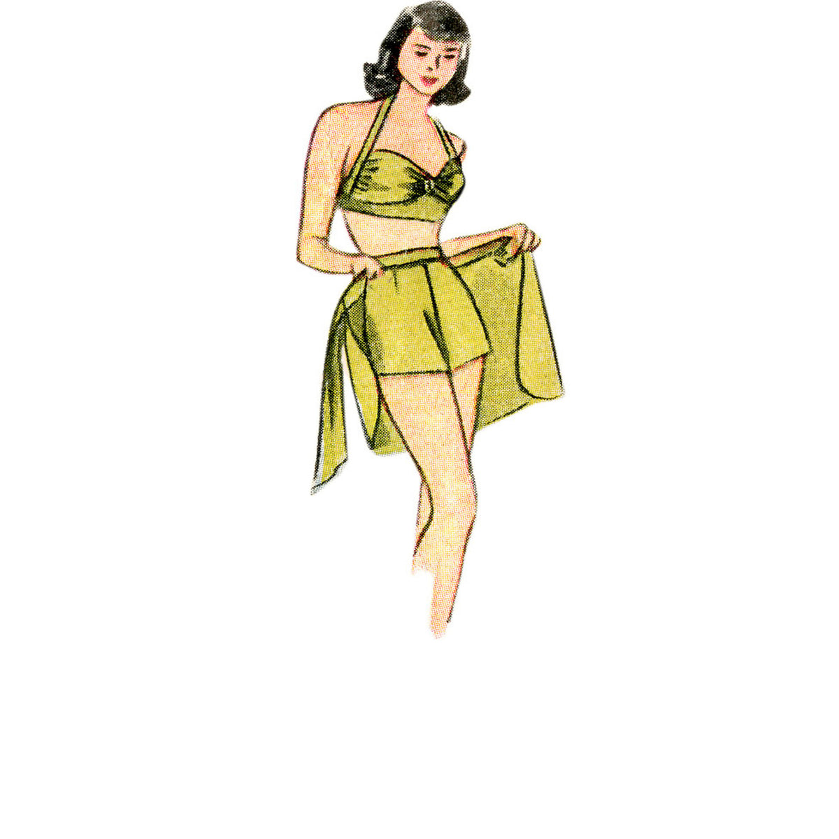 Simplicity S8932 sewing pattern envelope showing a vintage-style bikini