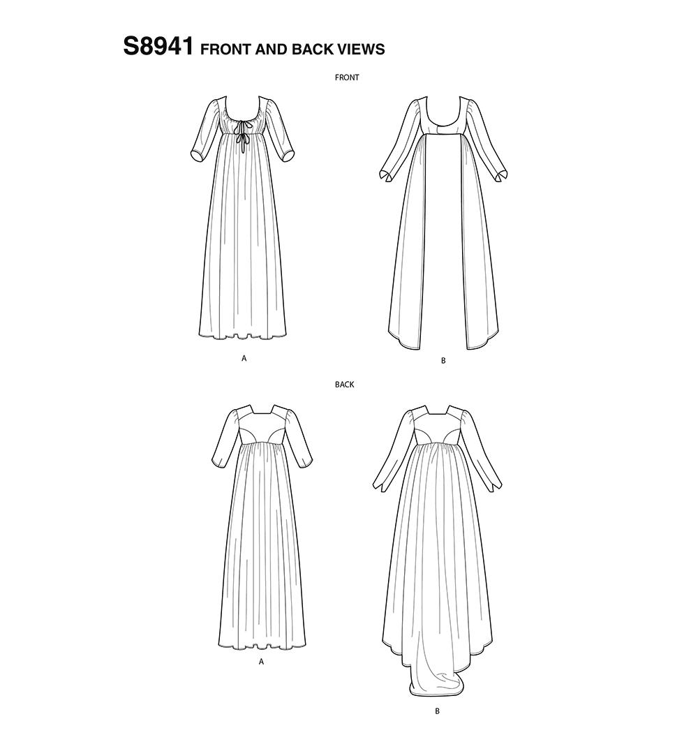 Simplicity S8941 sewing pattern envelope showing a costume