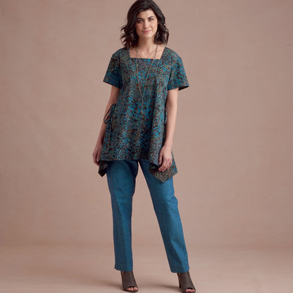 Simplicity S8960 sewing pattern envelope showing a boho dress and tunic