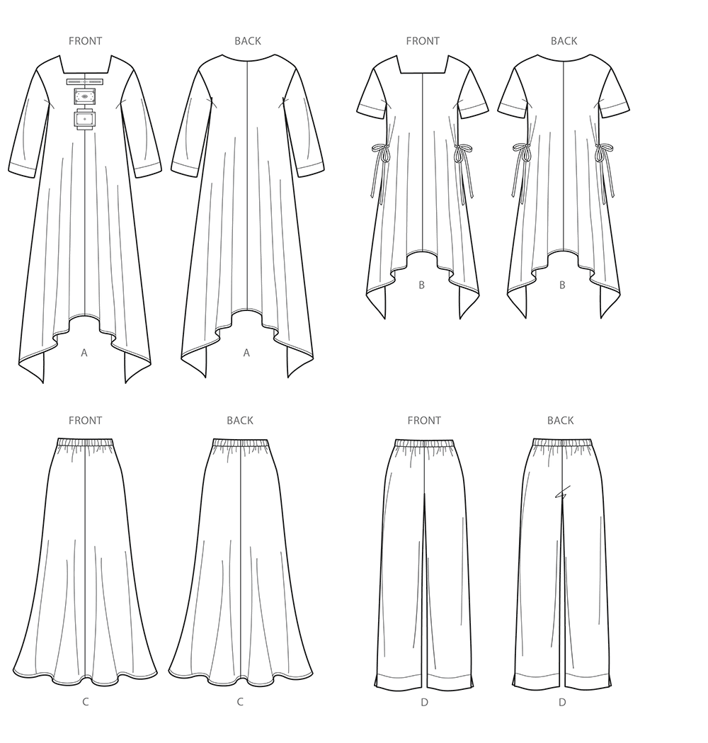 Simplicity S8960 sewing pattern envelope showing a boho dress and tunic