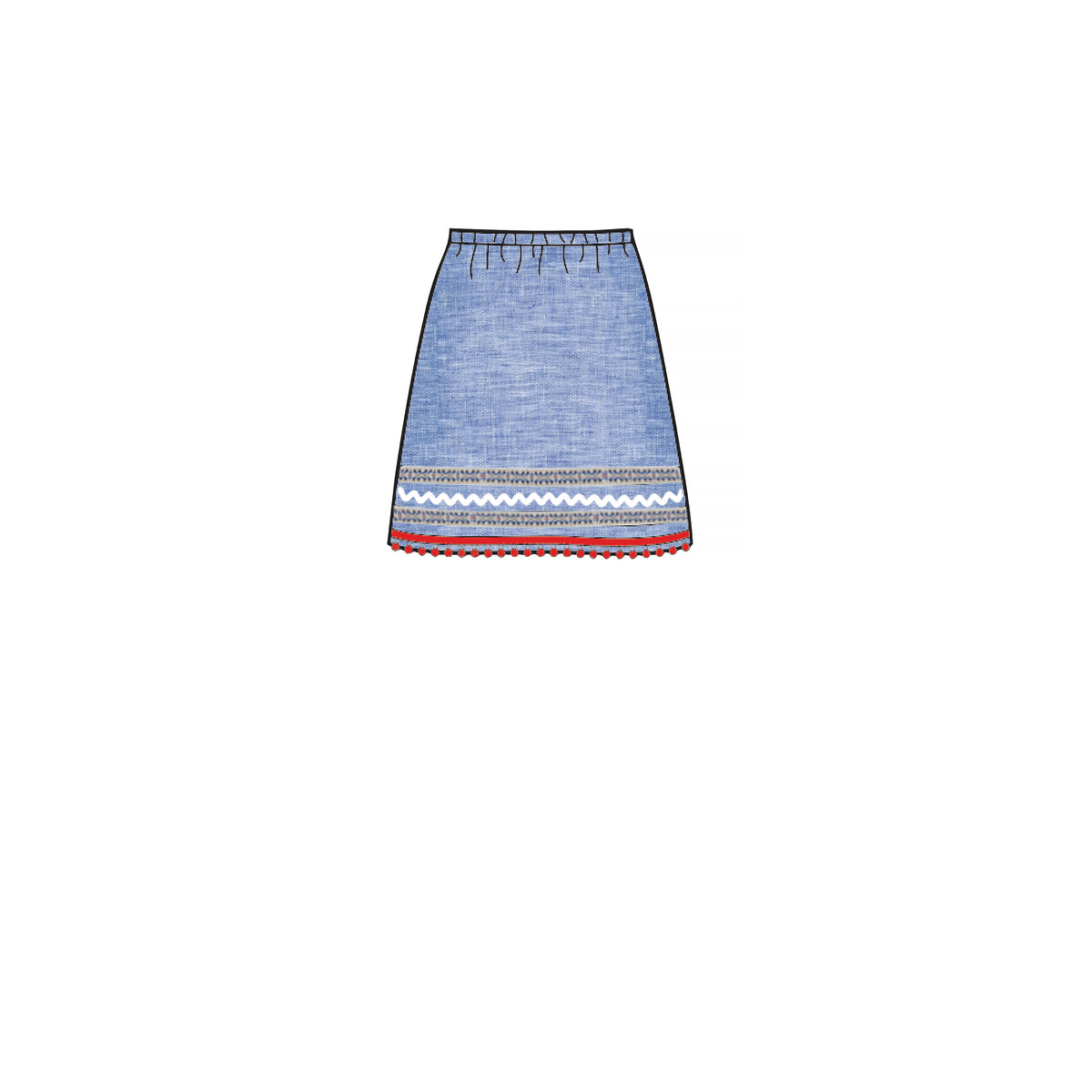 Simplicity S8961 sewing pattern envelope showing children's skirts