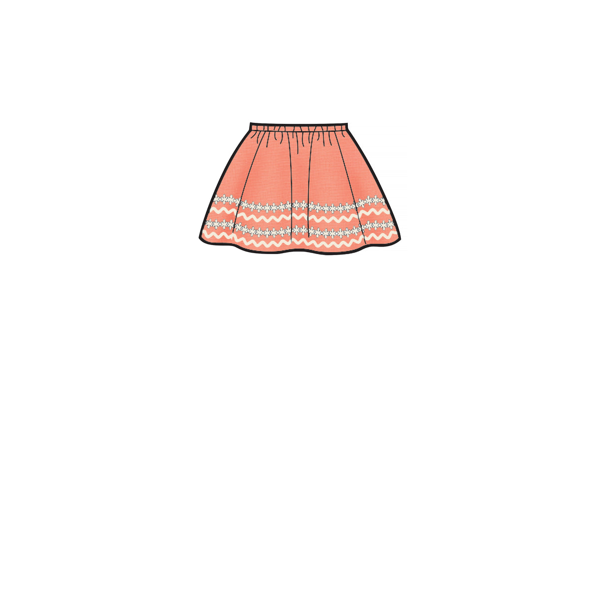 Simplicity S8961 sewing pattern envelope showing children's skirts