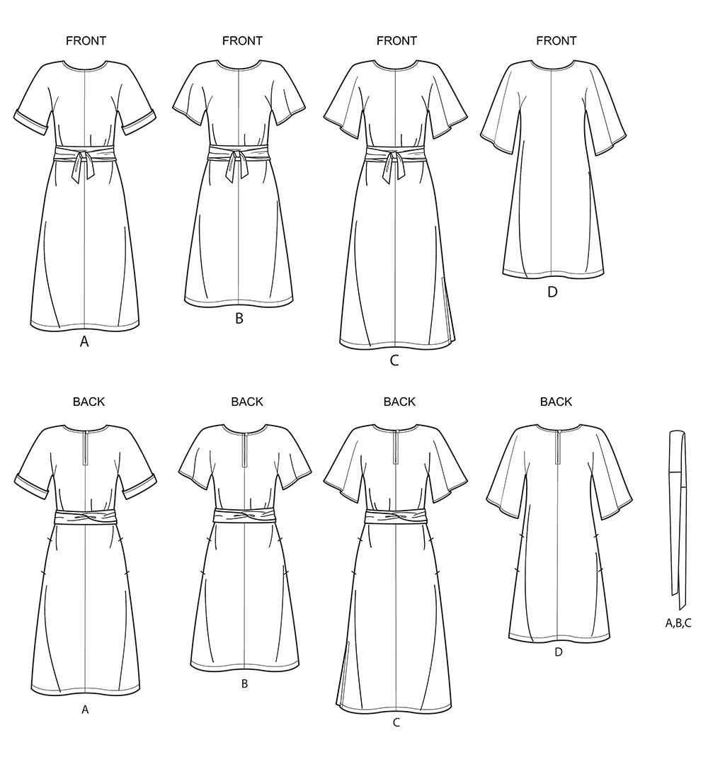 Simplicity S8981 sewing pattern envelope showing dresses