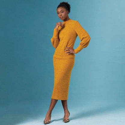 Simplicity S8982 sewing pattern envelope showing a dress and a two-piece top and skirt