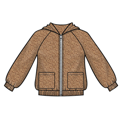 Simplicity S8999 sewing pattern envelope showing girls' hooded jackets