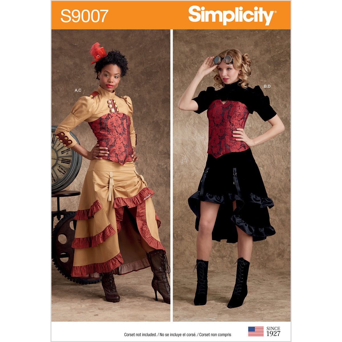 Simplicity S9007 sewing pattern envelope showing costumes