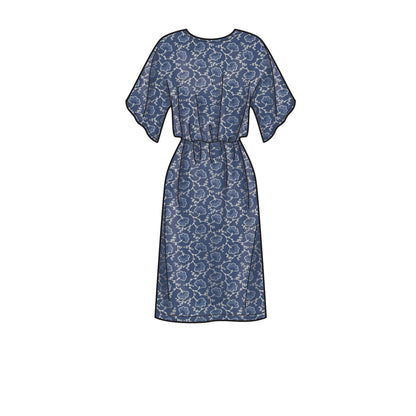 Simplicity S9010 sewing pattern envelope showing loose-fit dresses