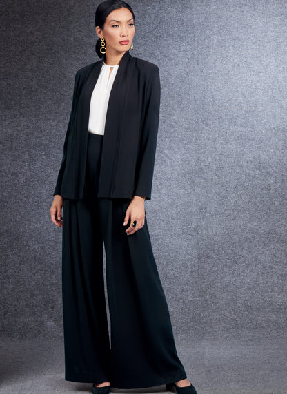 Vogue V1620 sewing pattern envelope showing an unlined shawl-collar jacket