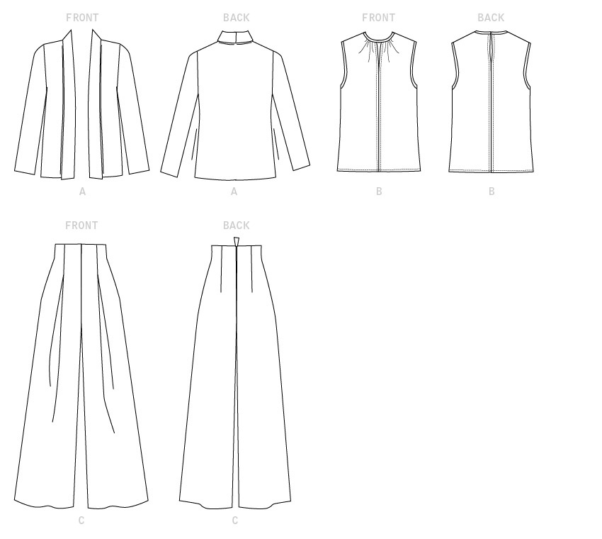 Vogue V1620 sewing pattern envelope showing an unlined shawl-collar jacket